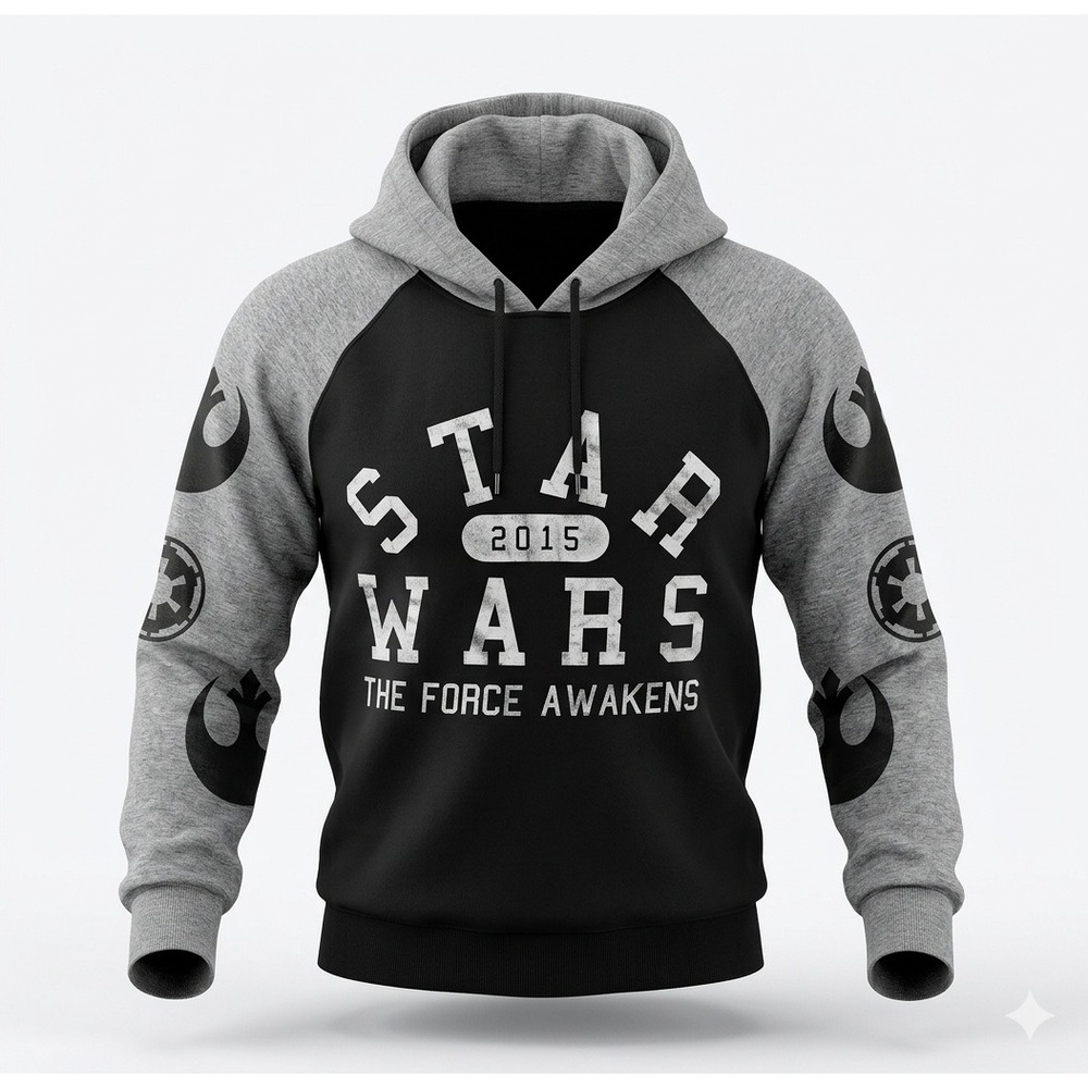 Star Wars The Force Awakens Black & Gray Pullover Hoodie.‎ Size S